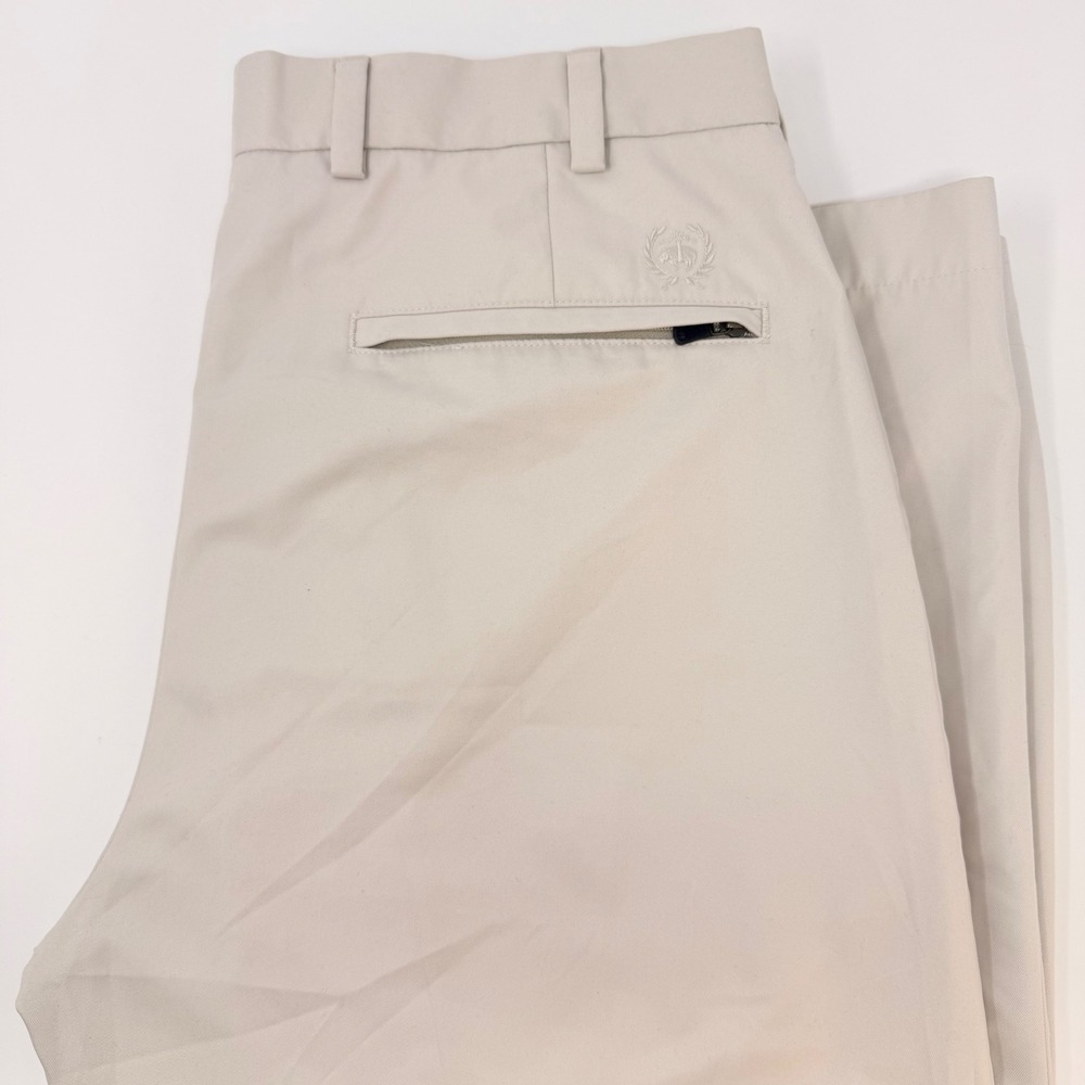 Brooks Brothers Clark Fit Beige Chino Pants Mens 34x30 Polyester Trousers